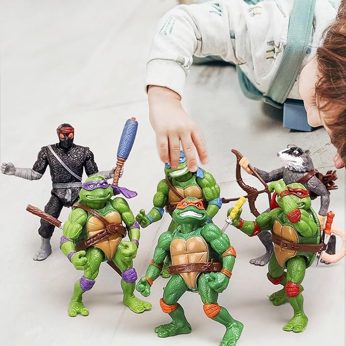 4.7" Turtles Action Figures 6PCS Figure Bundle Toys Collection Birthday for Kids