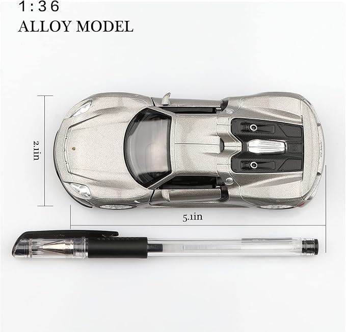 TOKAXI 1/36 Scale Porsche 918 Spyde Diecast Model Cars,Pull Back Vehicles Porsche Toy Cars,Cars Gifts for Boys Girls