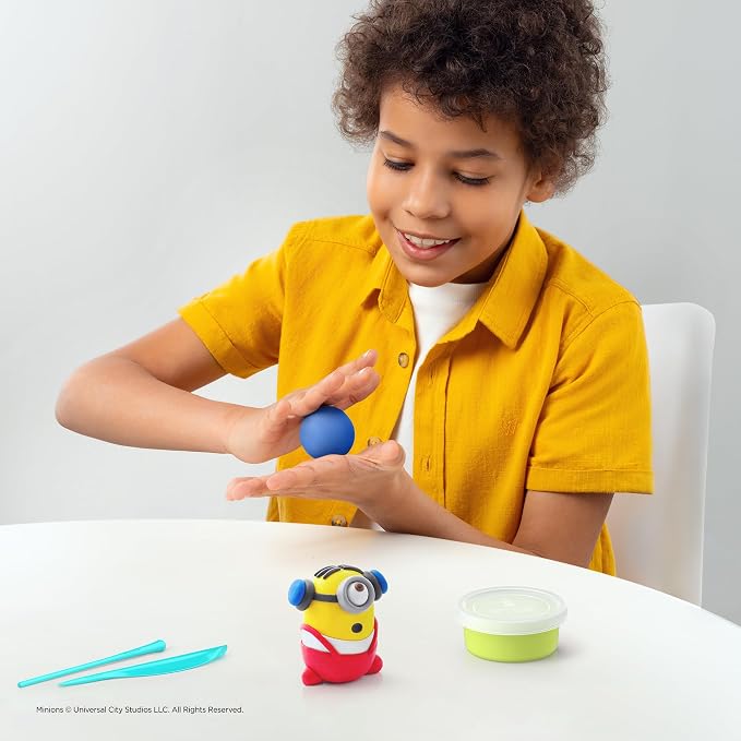 HEY CLAY Minions - Colorful Modeling Air Dry Clay for Kids - Air Dry Clay Kit 5 Cans and Sculpting Tools with Fun Interactive Instructions App - Age 3 and up (Otto)