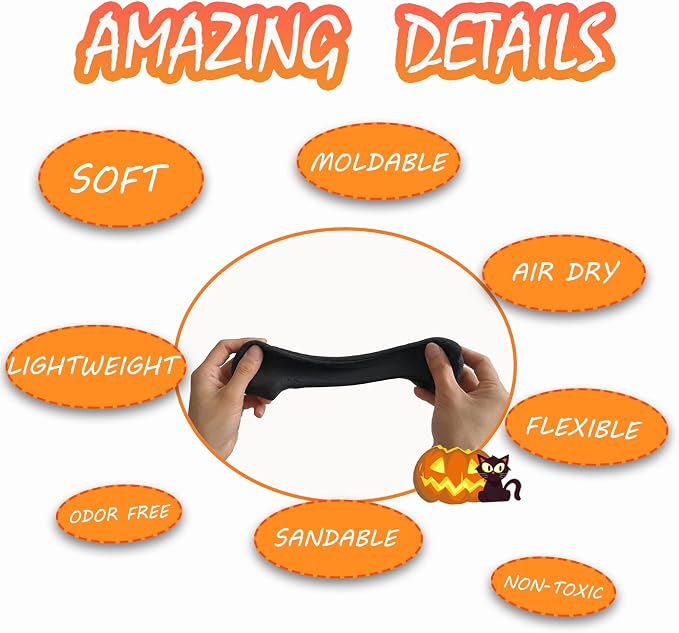 Foam Clay Cosplay Moldable Air Dry Foam Clay Craft 500g Black Lightweight Sculpting Foam for Costumes Sanding Cosplay (500g, Black)
