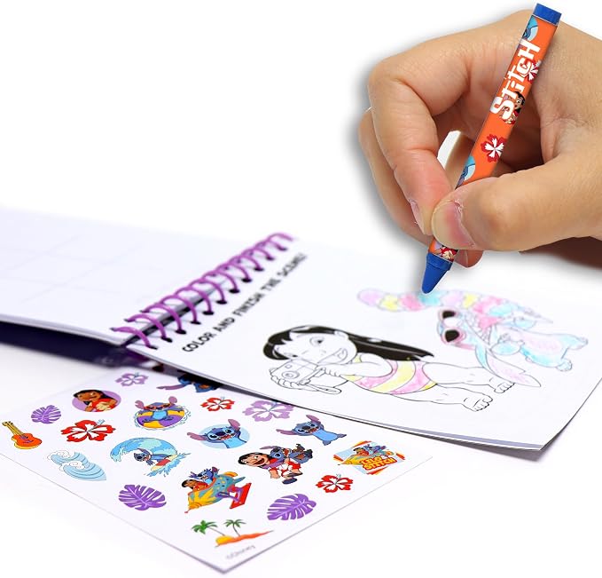 Disney Stitch 5 in 1 Creativity Tub, 50-Piece Paint and Color Preschool Arts and Crafts Activity Set
