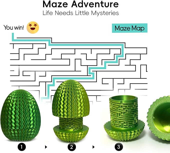 2026 Mystery Egg Maze Puzzle Box: 4 Unique Mazes Money Holder with Hidden Compartment, Brain Teaser Game for Cash & Gifts, Reusable Surprise Container for Easter Birthday Christmas Party
