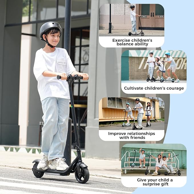 Electric Scooter for Kids Ages 6-12, 150W Motor,10 Mph Max Speed, LED Display, K2-2 Speeds (6/10 MPH), K2 Pro-3 Speeds, Magnetic Charging, Colorful Light, Dual Brake Scooter for Girls Boys