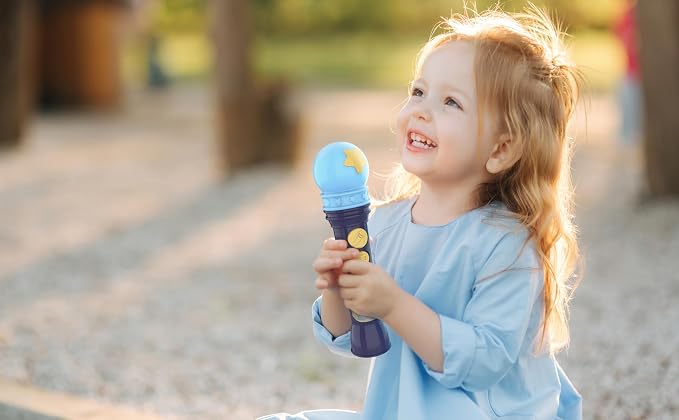 Bluey Toy Microphone for Kids, Includes Built-in Music and Lights, Ideal Toddler Toys (Bluey)