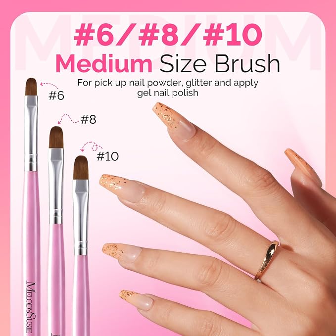 MelodySusie Gel Nail Brush 7Pcs Nail Art Brushes Nail Art Tips Nail Brushes for Nail Art Nail Painting Brush Pen Set for Home and Salon Use