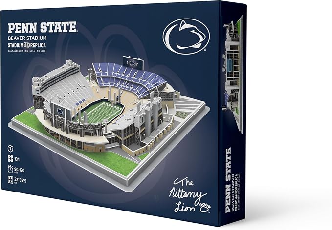 Pro-Lion 3D Jigsaw Puzzle of Beaver Stadium – 134 Pieces | Penn State Nittany Lions College Football Model | NCAA Football Stadium Building Kit | Creative Gift for Men, Boys & Kids Aged 8+