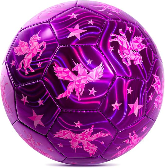 INPODAK Soccer Ball Size 3 Size 2 for Toddlers Kids 1-3 3-8, 1 or 2 Pack Cartoon Small Dinosaur Unicorn Soccer Ball Gifts for Girls Boys, Indoor Outdoor Sports Play Toys Birthday Gifts with Pump