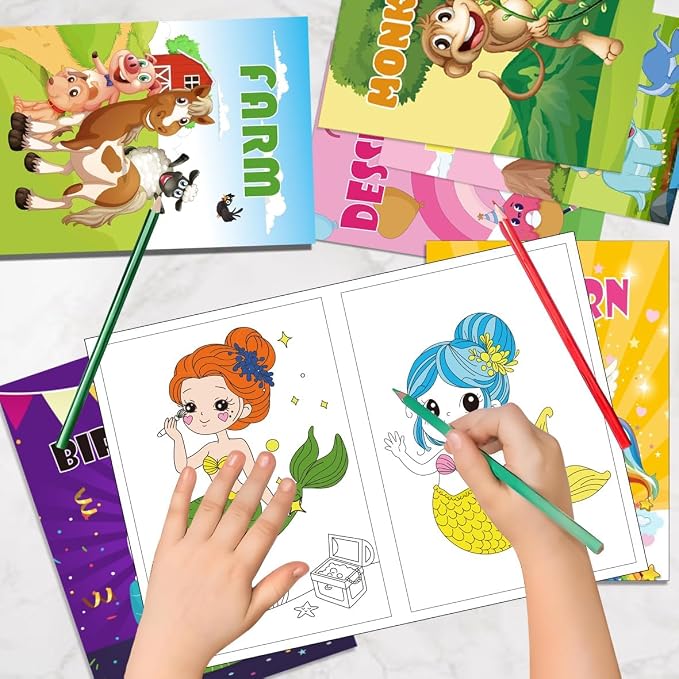 24 Coloring Books for Kids Party Favors Bulk Mini Coloring Book for Kids Ages 4-8 Small Activity Books for Birthday Party Gifts Goodie Bags Stuffers(24-B)