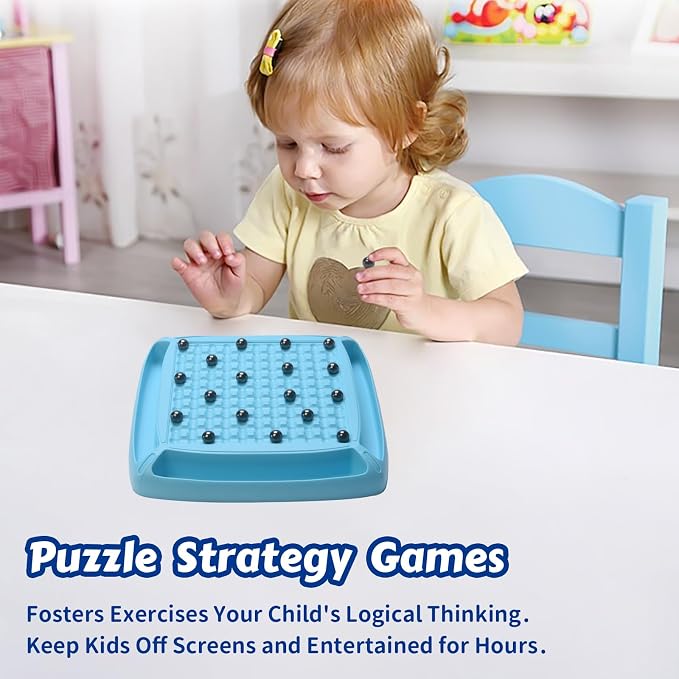 Magnet Game, Magnetic Game for Kids and Adults, Table Top Board Game for Kids 8-12, Magnet Chess Game 40Pcs for Family Games Night, 2-4 Players