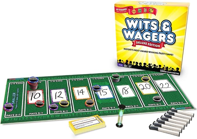 Wits and Wagers Deluxe Board Game | The Trivia Game Where You Don't Need the Answers to Win | Party Game for Groups | 4+ Players | Age 10+