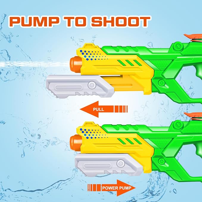 Quanquer Water Guns for Kids Adults - 3 Pack Squirt Water Toy Gun 600CC High Capacity Long Shooting Range Super Water Blaster Soaker for Summer Pool Beach Outdoor Water Fighting Party