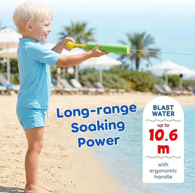 Lehoo Castle Water Guns 12 Pack, Super Water Blaster Soaker Foam Squirt Guns Bulk Beach Pool Outdoor Toys Summer Party Family Games for Kids Adults