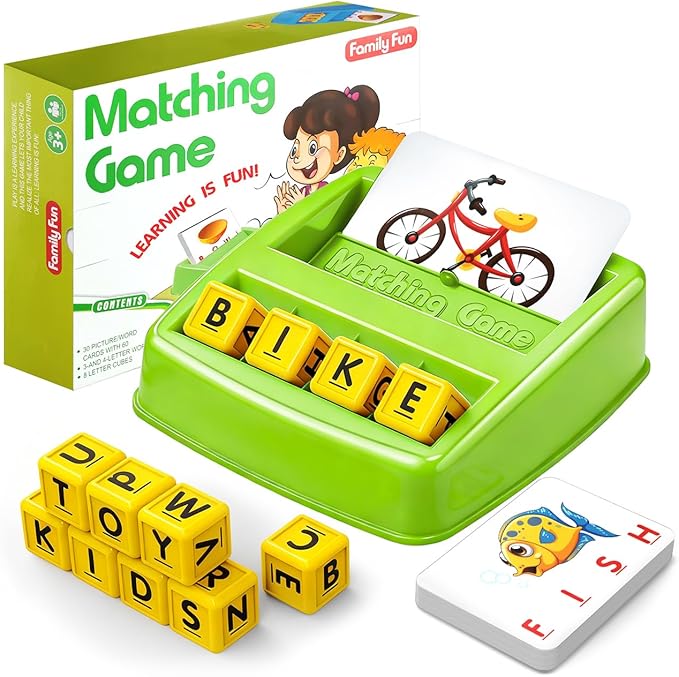 Matching Letter Game for 3 4 5 Year Old Girls Gifts, ABC Learning Toys for Kids Age 3-5, Educational Spelling Games Toys for Toddler Age 4-8, Preschool Birthday Gifts for 2 3 4 5 Year Old Boys Girls