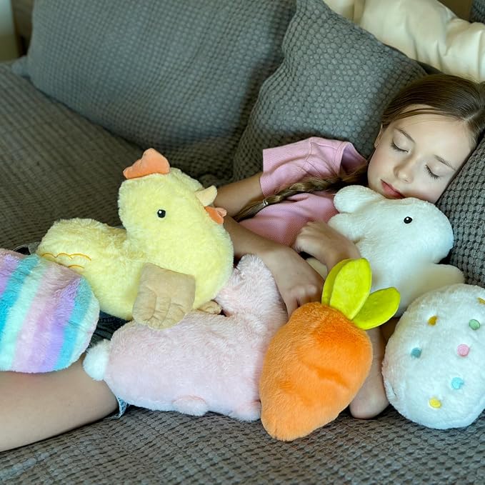 MaoGoLan 6 Pack Plush Pillow Stuffed Animals Bulk with Rabbit Shaped Throw Pillows Egg Plush Set for Kids Girls Gifts Party Favors Decorations Mother's Day Christmas