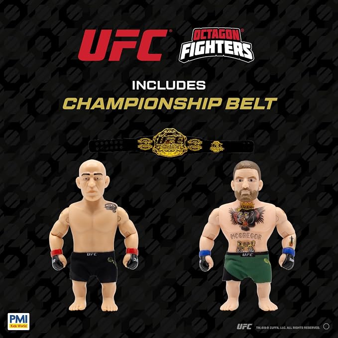 P.M.I. UFC 4.5-Inch Articulated Action Figures Legendary Fights 2-Pack Mystery Assortment – Includes 2 Fighters, Accessories and Championship Belt | Official UFC Collectible by PMI – Random 1 of 3
