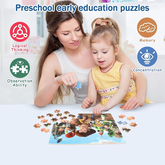 100 Pieces Jigsaw Puzzles for Kids Ages 4-8,Cute Toy Puzzles,Kid Boys Girls Children Learning Educational Puzzless Portable Box Pack Toys