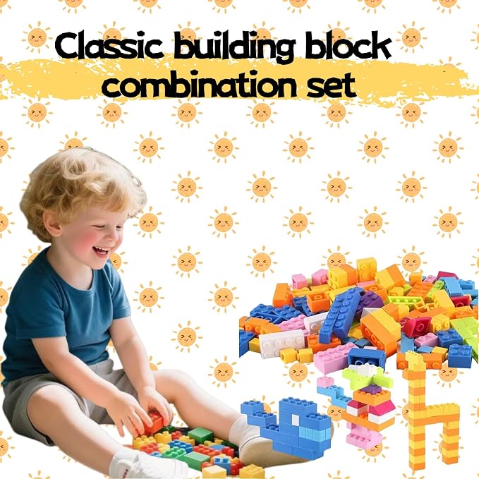 Bulk Building Bricks, Compatible with Lego and All Brands, 8 Sizes and A Variety of Colors to Mix and Match，Random Color (120, Mixed Colors)
