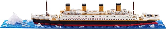 Titanic Building Block Set, Micro Building Briks Cruise Ship Model Kit with Detailed Iceberg Scene, Creative Collectible Gift for Adults and Teens ( 1872PCS )