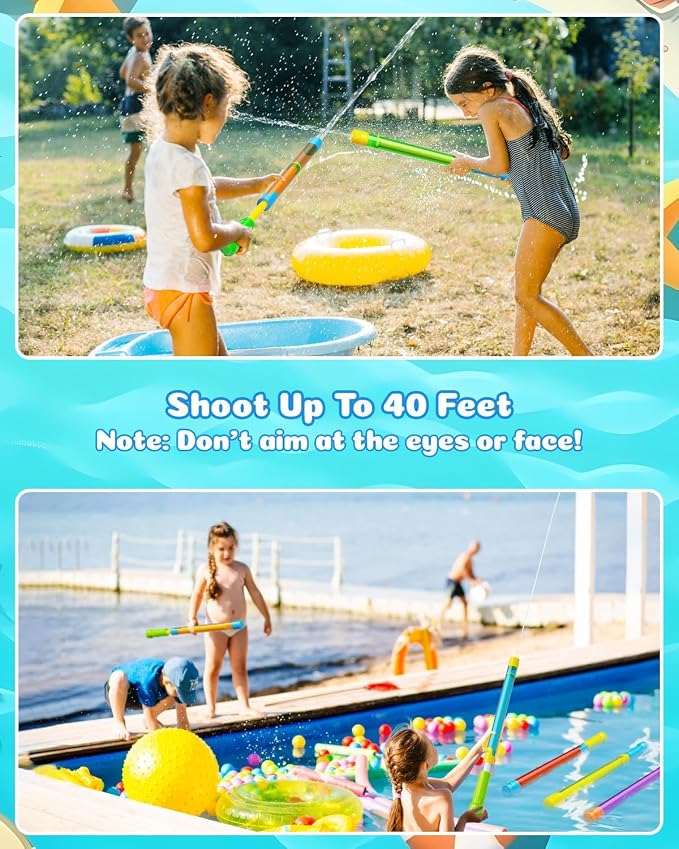 Water Gun Squirt Toys for Kids Adults: 3 PCS Outdoor Blaster Water Guns for Kids Age 3-4-5-8-12 Bulk - Fun Water Squirter Toy for Swimming Pool Beach Summer Outside Party Games