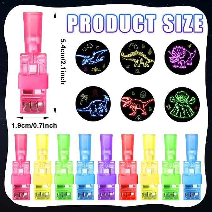 36 PCS Dinosaur Party Favors Dinosaur Birthday LED Light Up Finger Lights Glow in the Dark Dinosaur Party Finger Flashlights Bulk for Goodie Treat Bags Stuffers Dino Theme Birthday Party Supplies