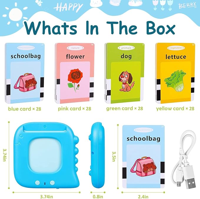 Talking Flash Cards, Kids Toddler Flash Cards with 510 Sight Words, Autism Sensory Toys, Speech Therapy Toys, Learning Educational Toys Gifts for Age 3 4 5+ Years Old Boys and Girls (Dinosaur Pink)