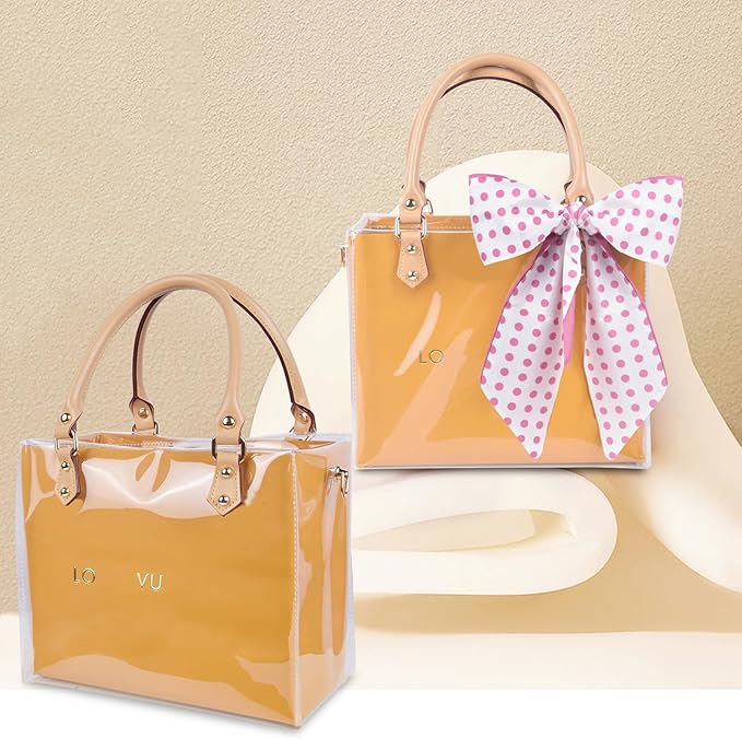 tusoo Clear TPU DIY Tote Bag Handbag Making Kit Handmade Gift Bags for Women, Handbag Tool Set Birthday Holiday Bag Making Kit (Clear-A)