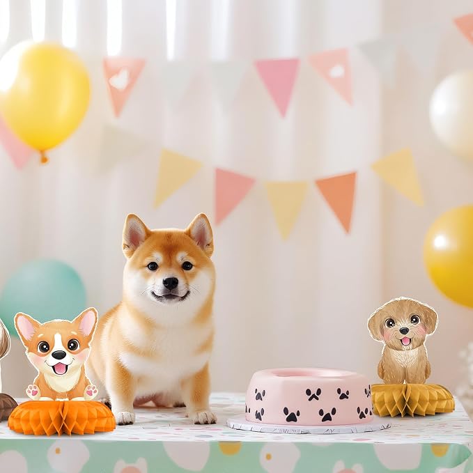 12 Pack Puppy Table Decorations - Puppy Party Decorations for Kids' Birthday and Baby Shower - Puppy Table Toppers