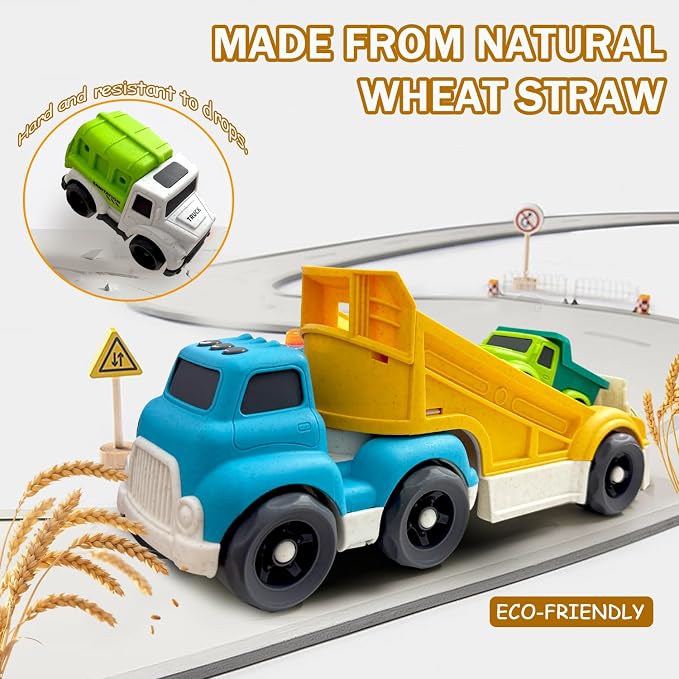 Toddlers Toys Truck for 3 4 5 6 Year Old, Toddler Car Toys Dump Truck Toys and Mixer Cement Toy,Construction Vehicle Toys Set for Kids Christmas Birthday Gifts for Toddler Boy Girl 3-4