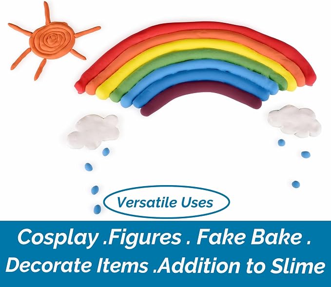 BOHS 12-Colors Foam Modeling Clay- for Cosplay,School Projects,Baby Hand Print,Slime - Squishy, Air Dry, Soft - Gifts for Adult and Kids - 12 pcs,2.65 lbs,Ages 3 & Up