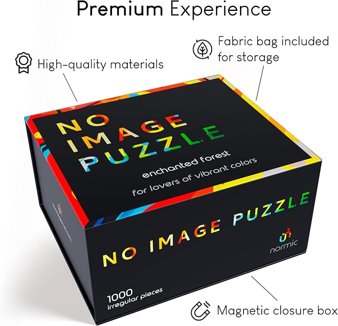 No Image Puzzle 1000 Irregular Pieces Extreme Difficult Jigsaw Challenge Adults Hardest Puzzle No Guide Ultimate Brain Teaser Hard Level Enchanted Forest Mystery Unique Gift