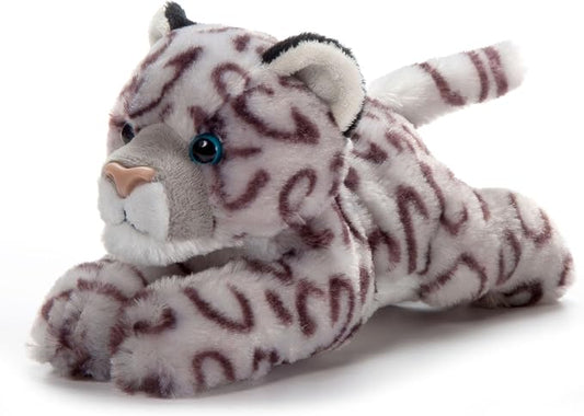 The Petting Zoo Snow Leopard Stuffed Animal Plushie, Gifts for Kids, Scoopz Wildlife Animals, Leopard Plush Toy, 8 inches