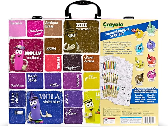 Crayola Limited Edition Coloring Set (115 Pcs), Kids Art Supplies & Drawing Kit with Crayons, Markers & Colored Pencils in Storage Case, Gifts, Ages 5+