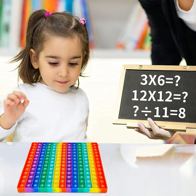 12x12 Multiplication Pop Game & Math Chart | Interactive Learning Toy for Kids | Teacher-Approved Classroom Tool | Stress Relief STEM Gift with Multiplication Table