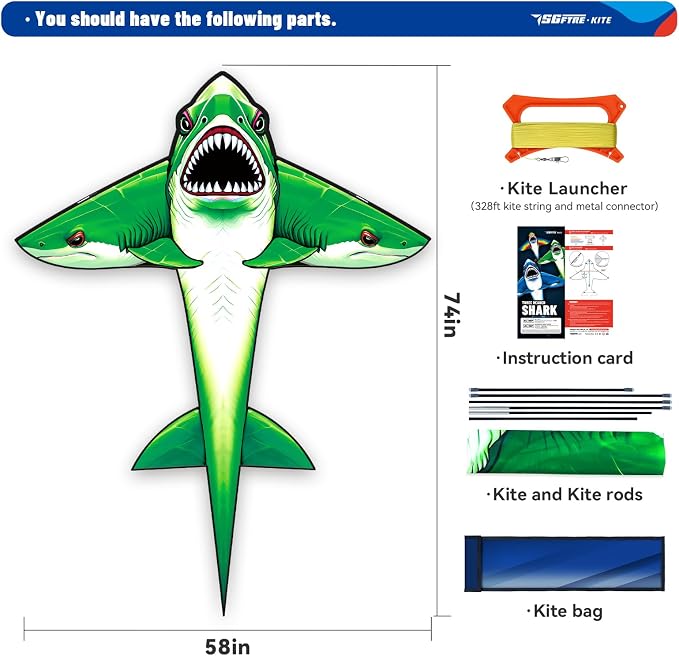 SGftre Complete Kite with Handle, Line & Accessories,Easy to Fly for Kids & Adults, Perfect for Beach, Park, Family Outdoor Activities