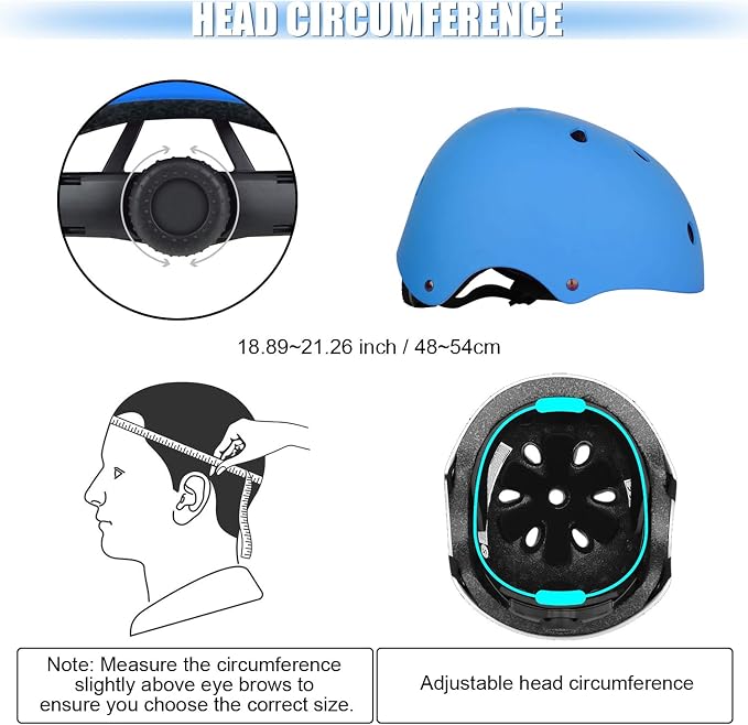 WayEee Kids Bike Helmet Set Skateboard Knee Pads, Helmet Pad Set Protective Gear Set Adjustable for Girls Kids 3-14 Helmet Elbow Pads Wrist Guards for Sport Cycling Bike Roller Skating Scooter