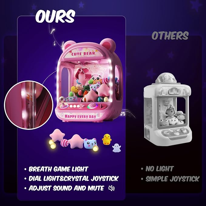 Skirfy Claws Machines for Kids,Unicorns Toys for Age 6+,Kids Games Mini Vending Machines with Squishys Toy Candy Dispenser,Claws Game Machine,Birthday for Girls Age 8-12