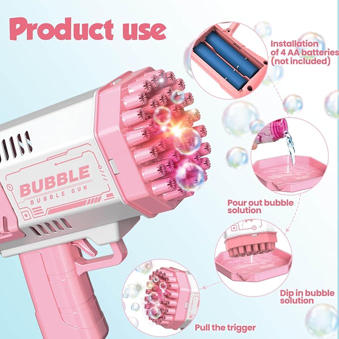 JONEG Toys for 3-8 Year Old Boys Girls: Bubble Machine for Kids with Bubble Solution, Gifts for 3 4 5 6 7 8 Years Old Boy Birthday Toy for Kid Toddlers Ages 4-6 Outdoor Wedding Bubbles Blower Maker