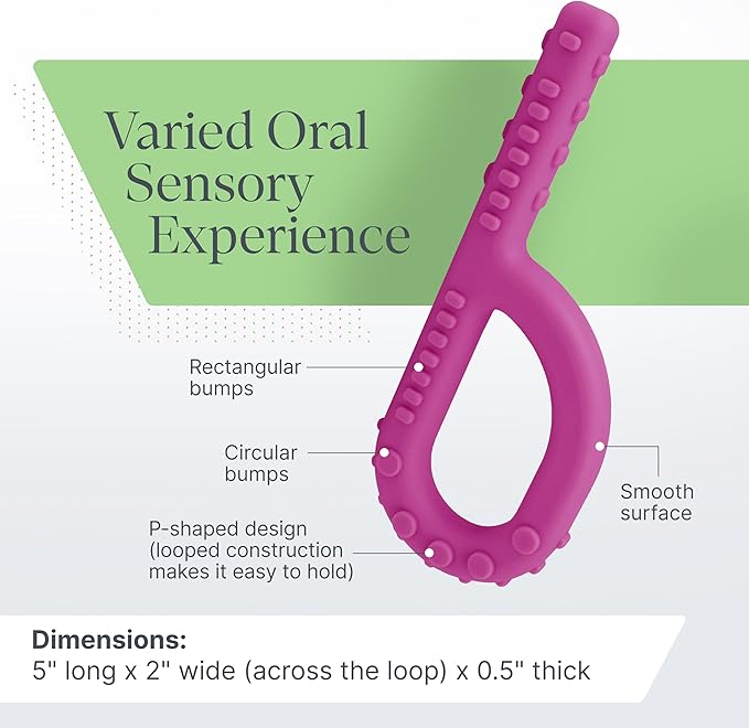 ARK Textured Grabber Sensory Chew, Sensory Toys for Kids and Adults, Chewy Fidget for Autism, ADHD, SPD, Anxiety, Medical-Grade Oral Motor Therapy Tools, XXT, Very Firm, Forest Green