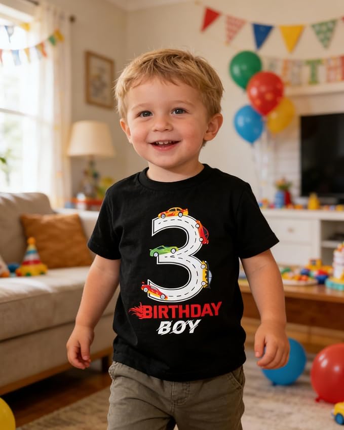 Lovekider 2-5 Years Birthday Boy Shirt Construction Party T-Shirts Excavator Cotton Short Sleeve Tee Dark Grey