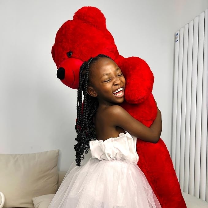 MaoGoLan Big Teddy Bear 55 inches,Life Size Big Plush Stuffed Animal,Adorable and Soft Red Teddy Bear Gift for Christmas,Valentines,Birthday,or Long Distance