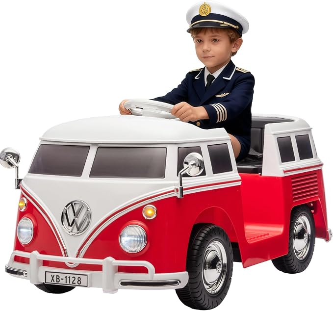6V Licensed Volkswagen Electric Ride-on Car for Toddlers with 4.5AH Long-Lasting Power Battery, Ride on Bus with Led Light, Horn and Music, Battery Powered Ride on Toy for Kids - Gift for Sweets