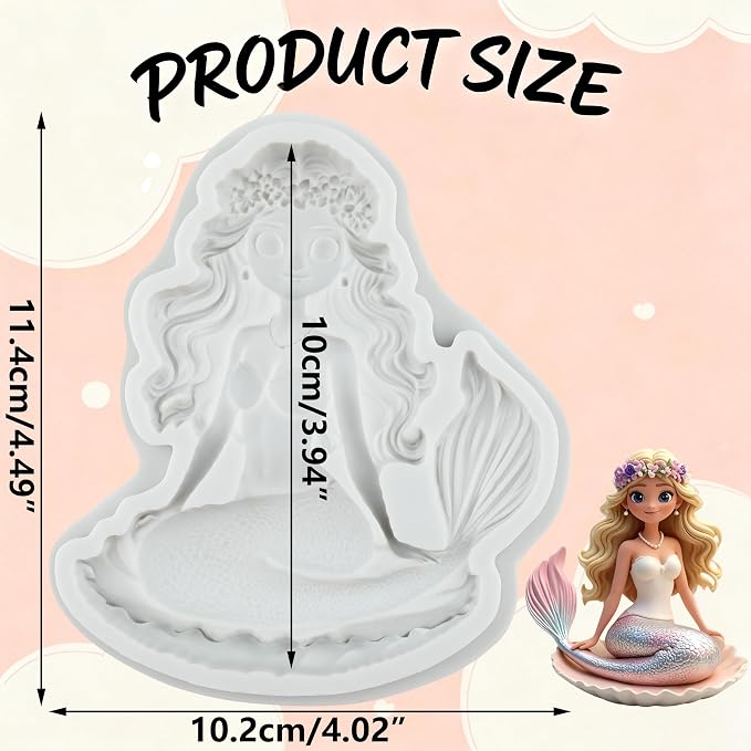 Mermaid Polymer Clay Molds Mermaid Silicone Mold for DIY Crafts Epoxy Resin Casting Polymer Clay Tools Craft Air Dry Jewelry Making