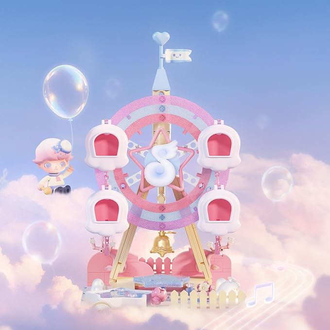 POP MART DIMOO Dream Melody Series Blocks-Lily Ferris Wheel, Building Toy Set, Interactive Building Toy for Kids, Boys, and Girls