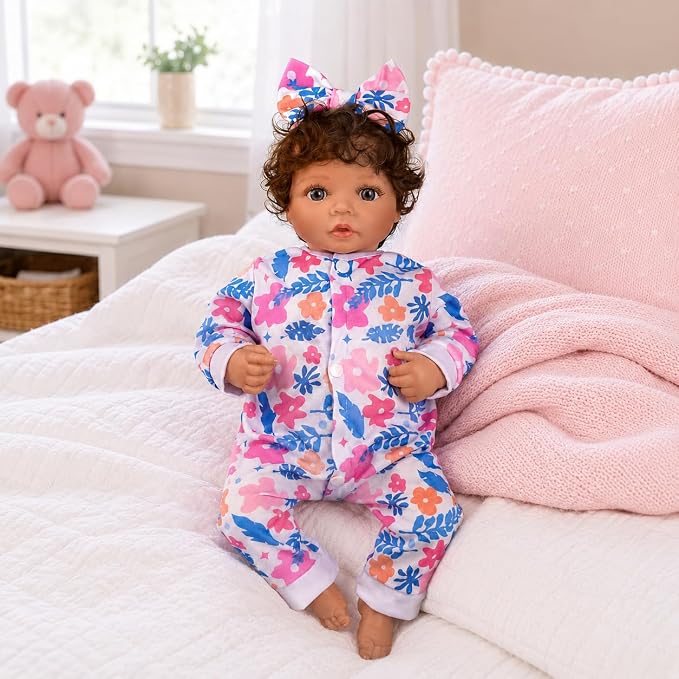 BABESIDE Reborn Baby Doll Clothes for 17-22 Inch Dolls, 5 Sets Baby Doll Clothes Outfits Accessories - Romper Suit and Headband for Baby Doll Boy&Girl Kids Age 3+ Gift