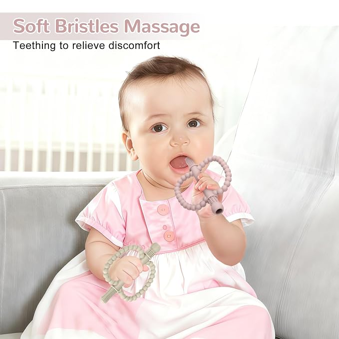Baby Teething Toys for Babies 0-36 Months – Anti-Choking Design, Teething Relief for Straws Sticks, Chew Straw Sensory Toy for Infant Toddlers Silicone teether Tubes