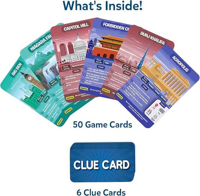 Skillmatics Guess in 10 Legendary Landmarks, Educational Travel Toys for Boys, Girls, and Kids Who Love Card Games, Board Games, Geography and History, Trivia, Gifts for Ages 8, 9, 10 and Up