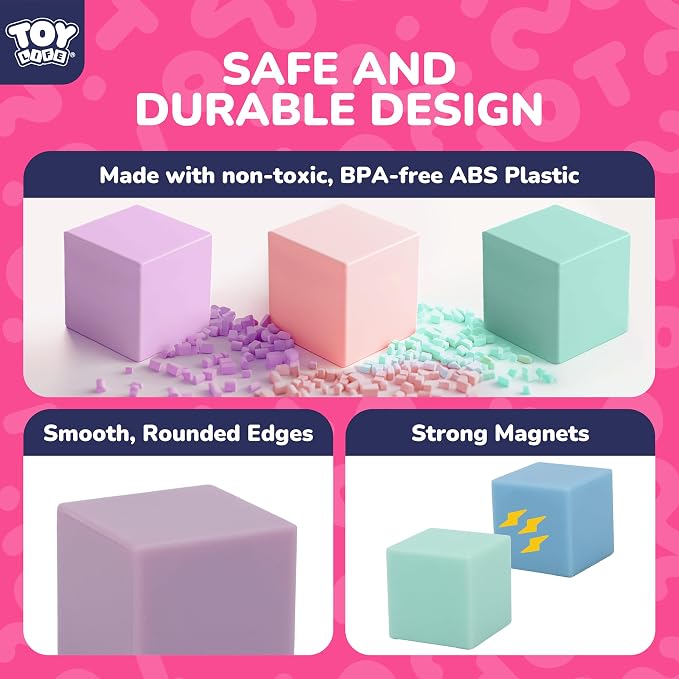 TOY Life 48 Pcs Magnetic Blocks Ages 3-5, Magnetic Building Blocks for Toddlers, Magnetics Blocks for Kids Ages 4-8 Girls & Boys, Learning Building Toys for Age 3 4 5 6 7 8-12