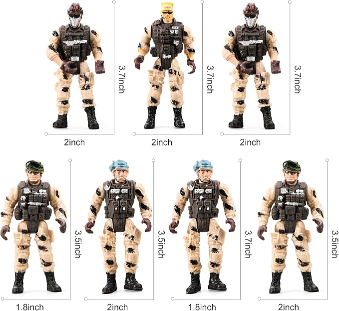 78-in-1 Army Men Toys Sets with Realistic Military Truck/Helicopter/Kayak Boat/Motorcycle/Army Men Action Figures/Weapon Gears, Army Toys Gift for Boys Kids 4-7 6-8 8-14 Fun Birthday Party Favors