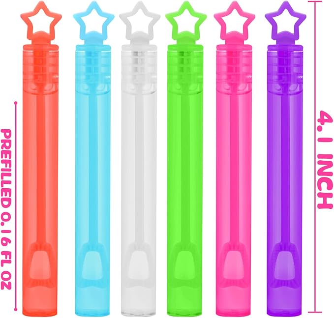 200 Pcs 20 Colors Mini Star Bubble Wand Bulk in Gift Box, Neon Bubbles Party Favors For Kids, Classroom Giveaways, Goody Bags Stuffer, Carnival Prizes Toy, Birthday Treats, Party Supplies for Toddlers
