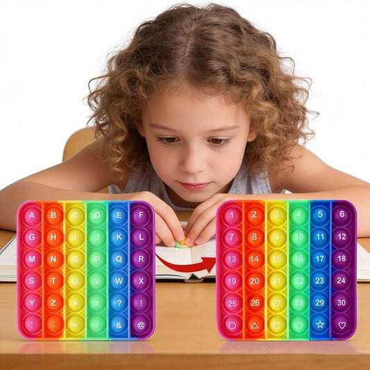 Letters P00p Fidget Toys,ABC Learning and Educational Toys,Poppers Fidget Toys,Stress Relief,Autism Sensory Toys [26 Letters on One Side | Numbers 1-30 on The Other Side] (1 Pack)